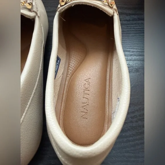 Nautica Women's Beige Loafers with Gold Accent - Picture 5 of 6